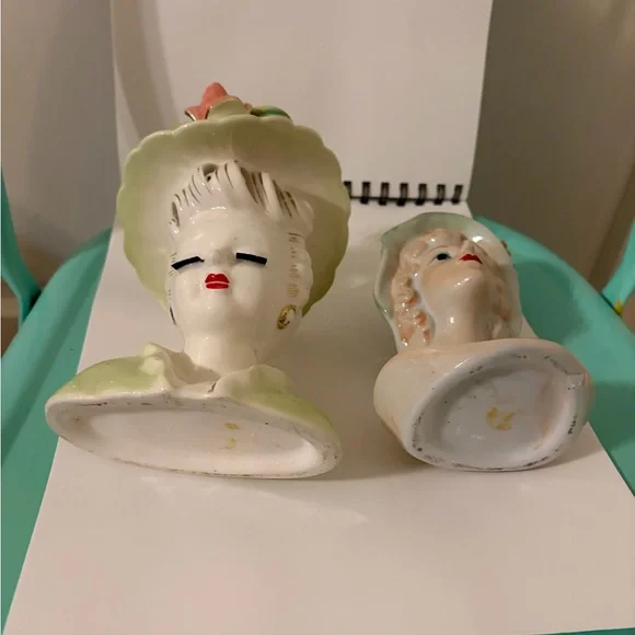 Vintage Lady Head Vases-Set of 2 - Picture 7 of 7